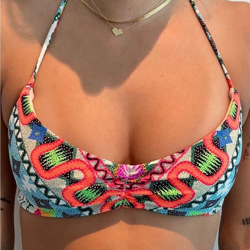 Mara Hoffman Aztec Print Halter Bikini Top